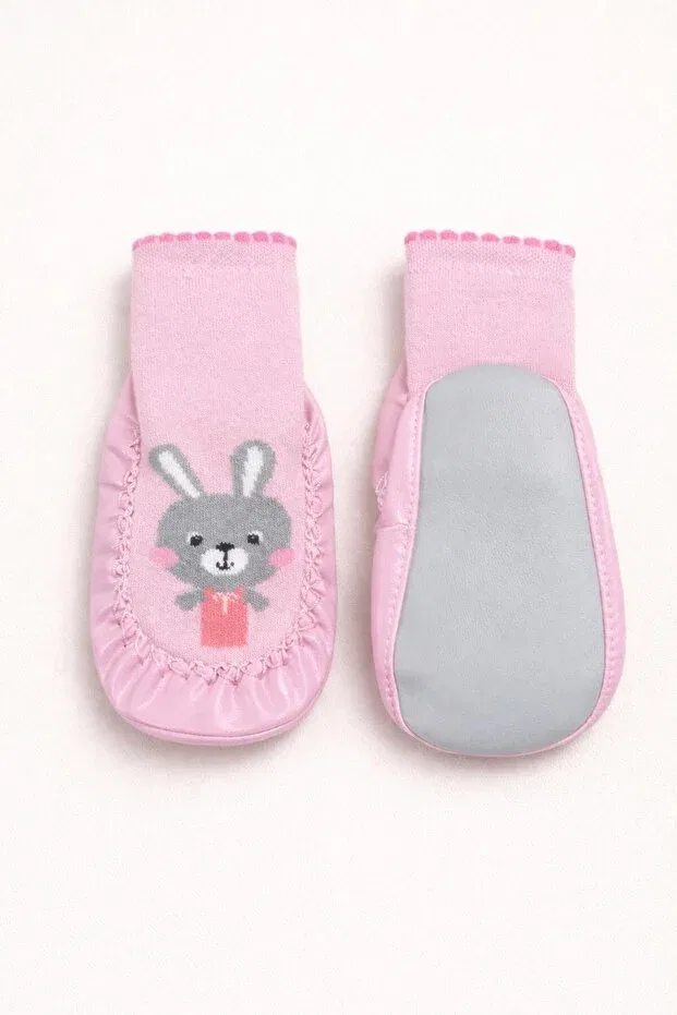 Детские носки кожаные модели Çarık socks Numix Baby Kids, Pink — фото 3