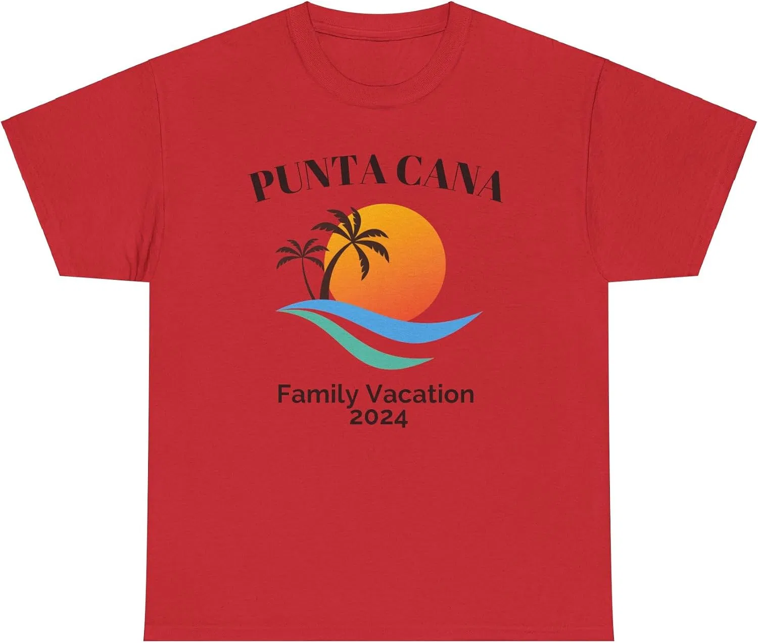 Футболка с принтом Punta Cana Family Vacation Gildan 5000, Red