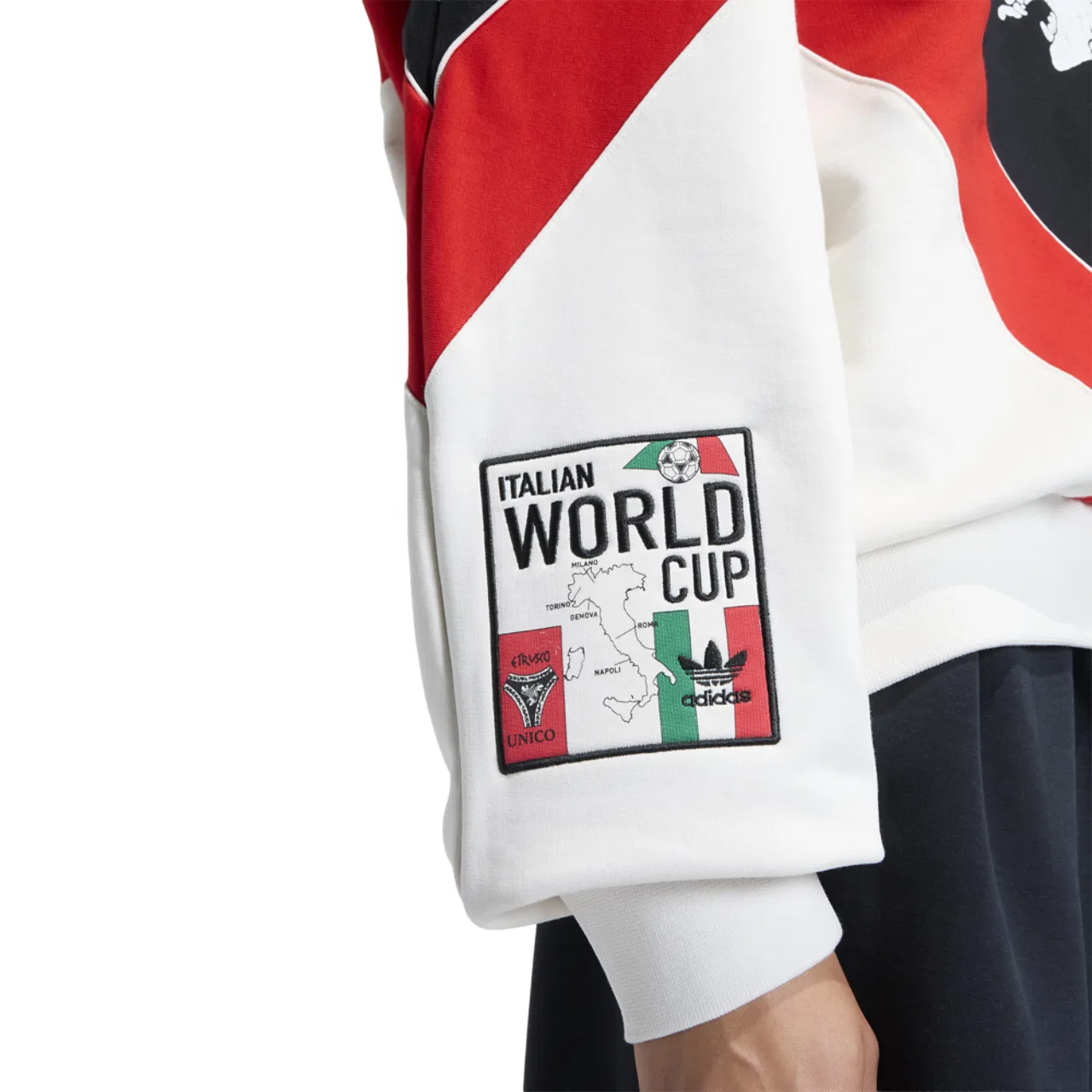 Мужской свитшот с принтом Italia Coppa Del Mundo, adidas, White/Green/Red — фото 4