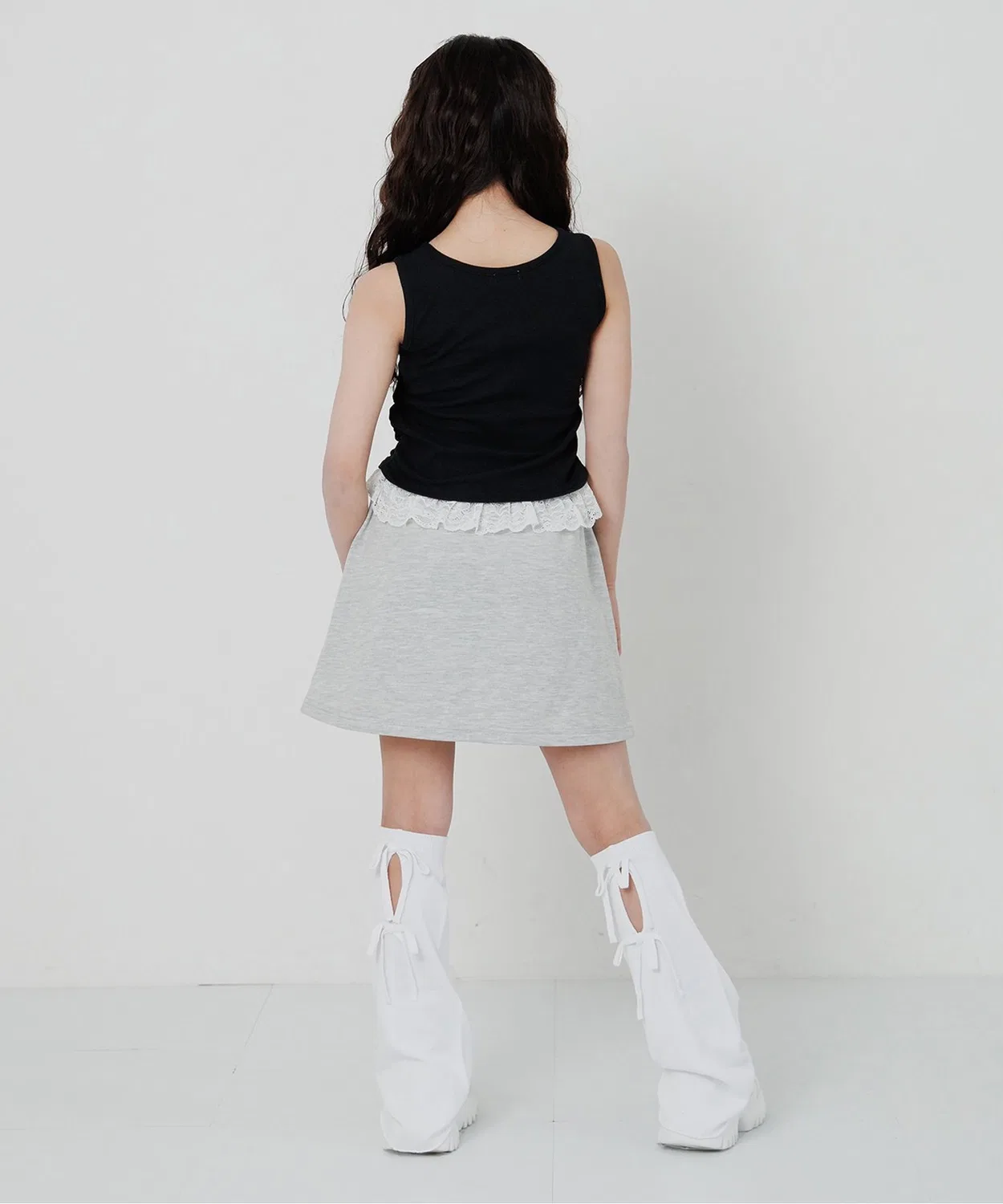Детский топ-комбинезон без рукавов с кружевом, модель Layered Tank, algy, Off White — фото 4