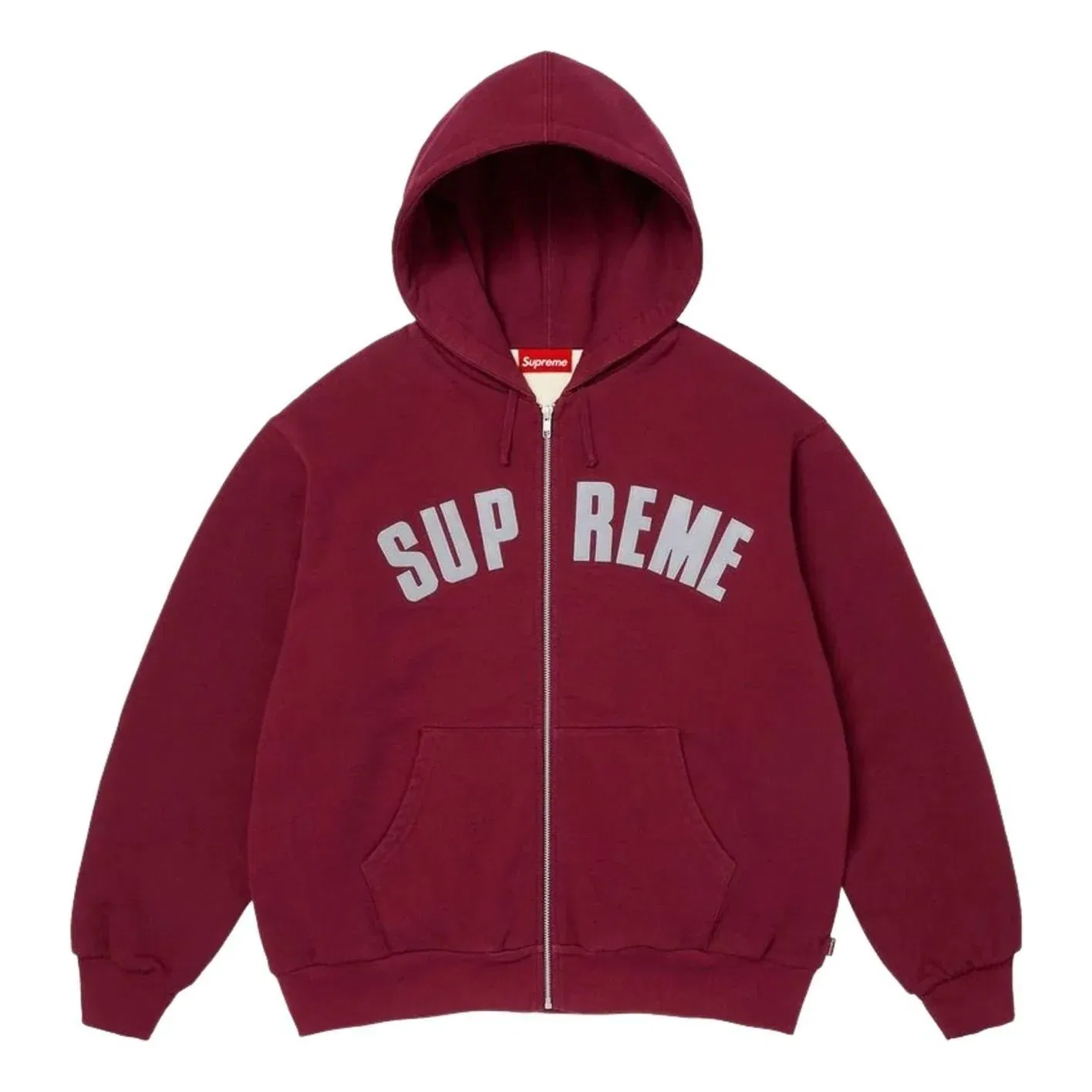Мужское худи FW26 Arc Thermal Lined Zip Up Hooded Sweatshirt 'Cardinal' Supreme, Cardinal