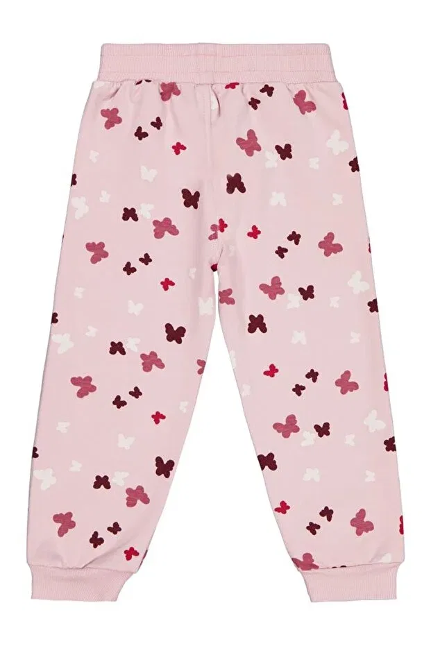 Детские спортивные штаны для девочек с принтом Kelebek Civil Girls, Light Rose Dried — фото 2