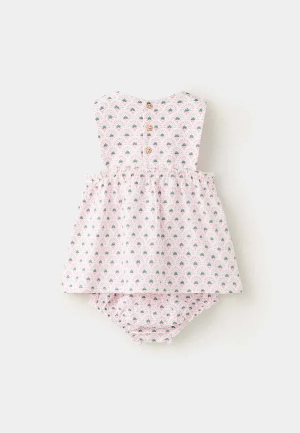 Детский комплект - повседневное платье Mango Kids, кремовый — фото 3