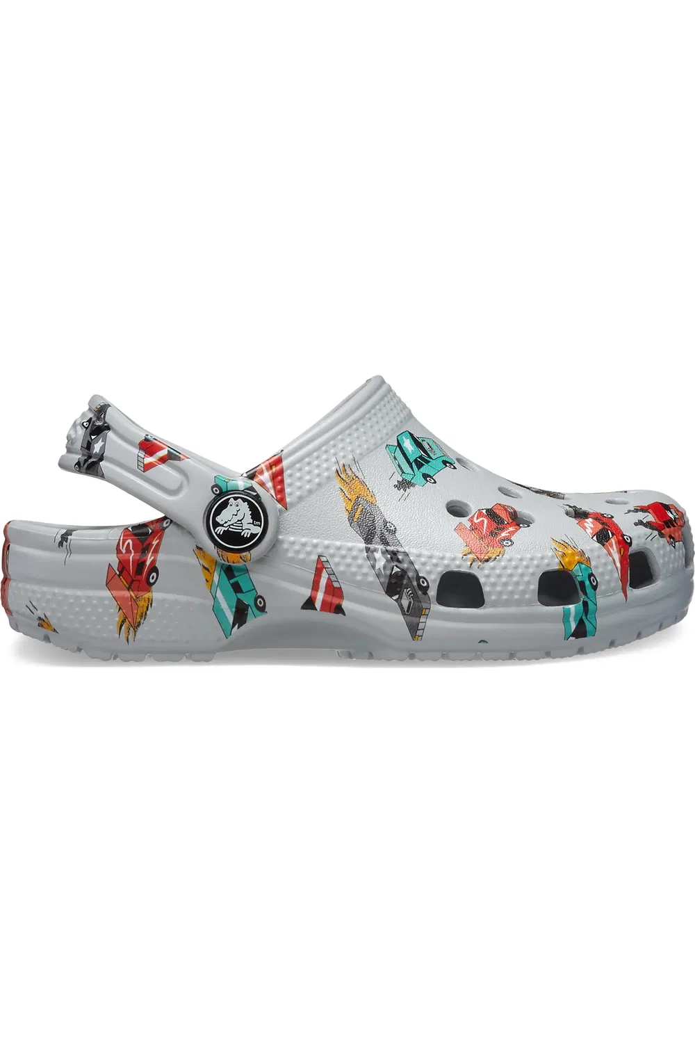 Клоги детские с вентиляцией Race Car Print Classic CROCS, Mirage/Multi — фото 3