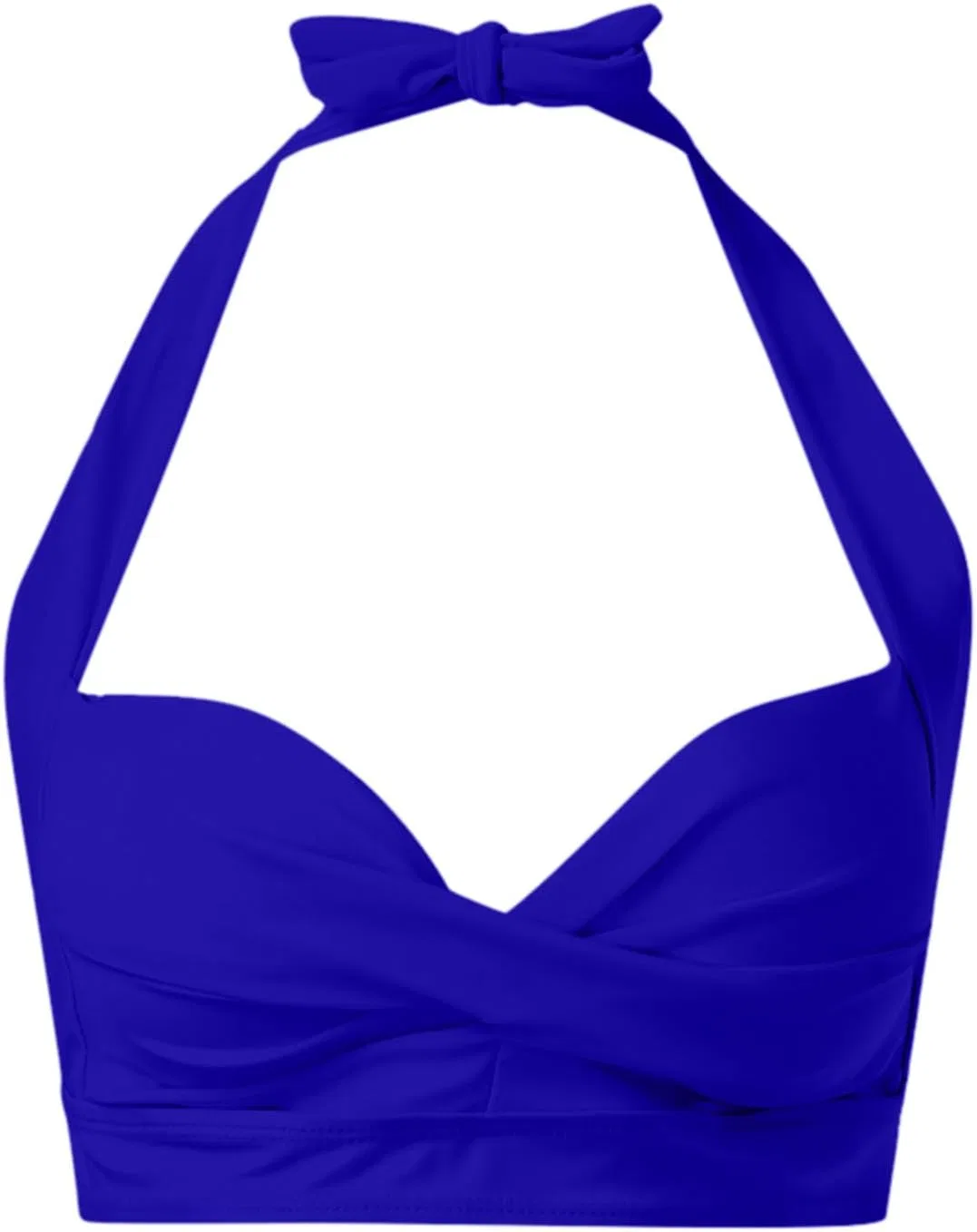 Женский танкини-топ с вырезом и закруткой, Blue — фото 4