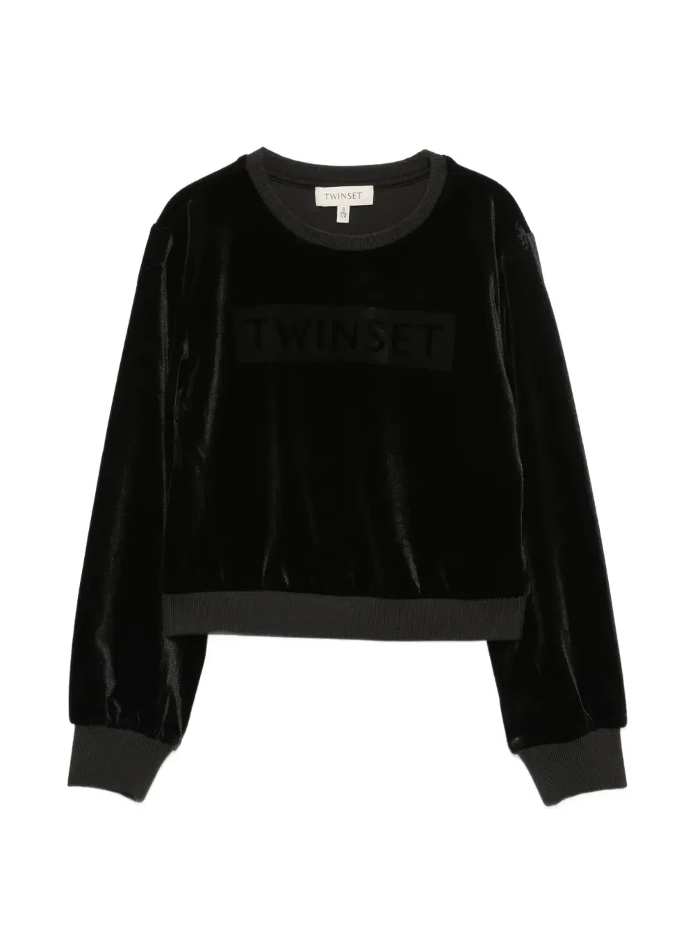 Вельветовая толстовка с логотипом Twinset Kids, черный