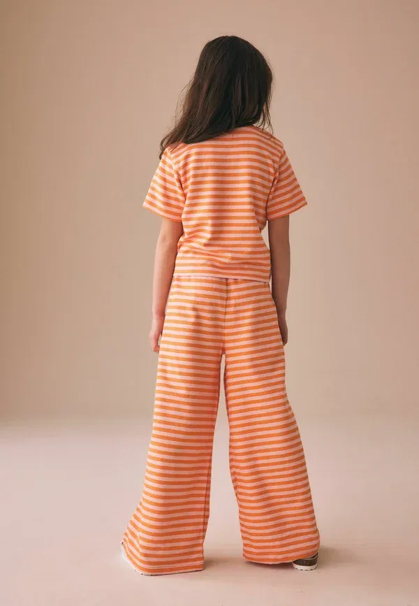 Комплект из топа и брюк Regular fit Wrap top and wide leg set Next, Orange Stripe, оранжевый — фото 2