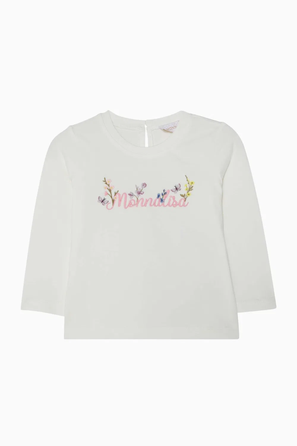 Футболка хлопковая с принтом Floral Logo Monnalisa