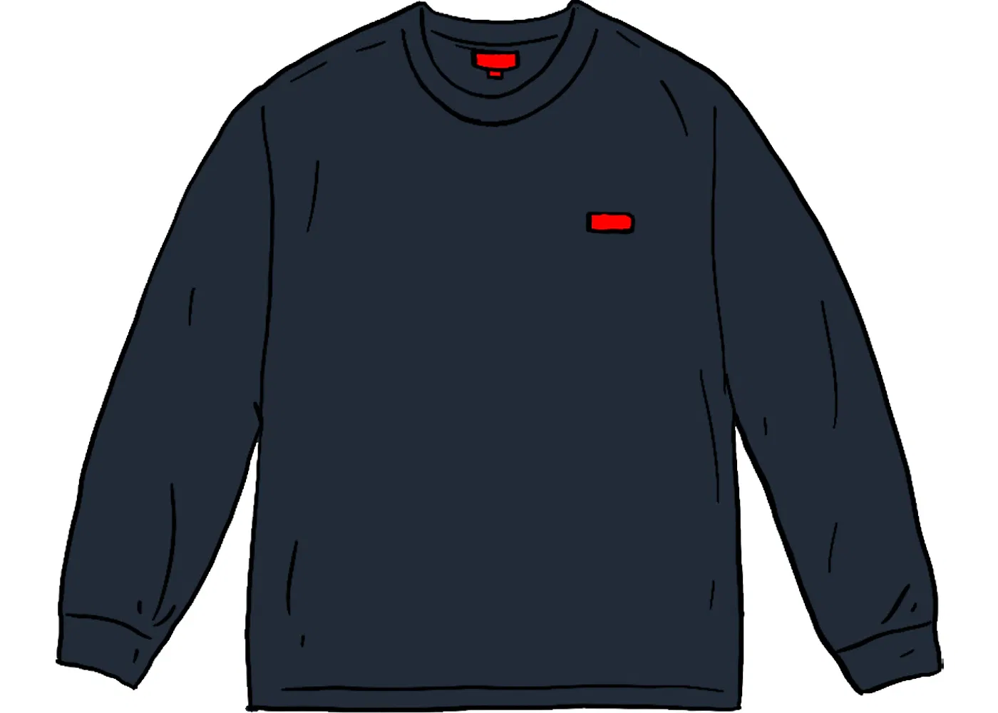 Мужская футболка с длинным рукавом Small Box L/S Tee Supreme, темно-синий