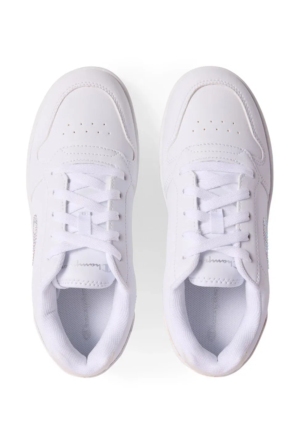 Rd18 платформа блестящие g gs низкие баскетбольные кроссовки Champion, White And Light Grey — фото 3