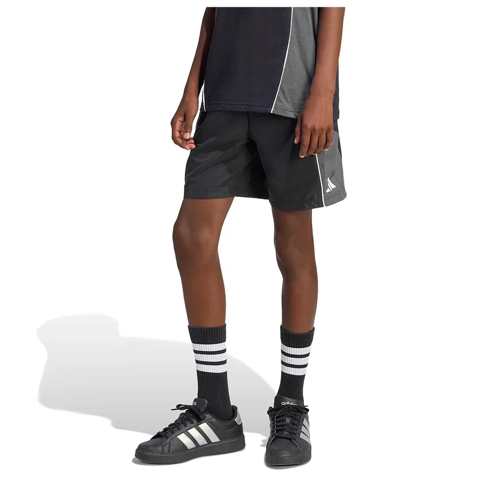 Шорты тканые с цветными блоками Adidas, черный
