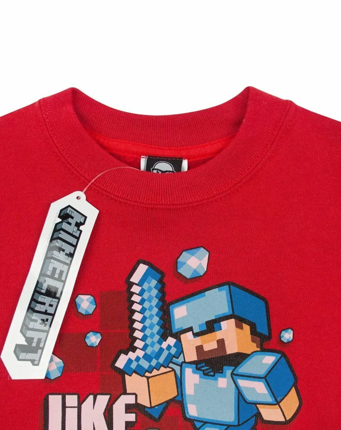 Детский свитшот для мальчиков Like a Boss Minecraft, Red — фото 4