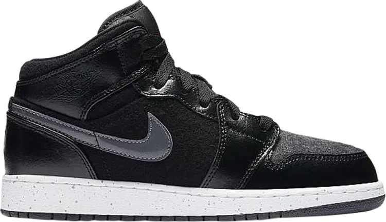 

Кроссовки Air Jordan 1 Mid Premium GS Black Dark Grey, черный
