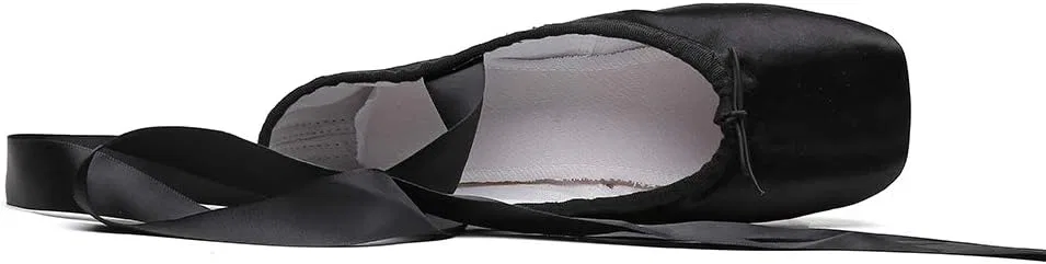 Детские балетки для девочек из атласа MSMAX, Black Pads — фото 3