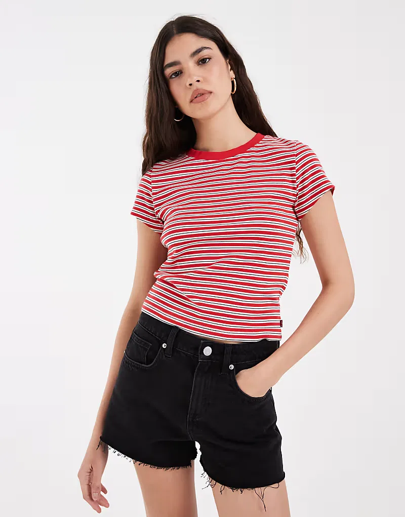Футболка baby полосатая essential Levi's, красный