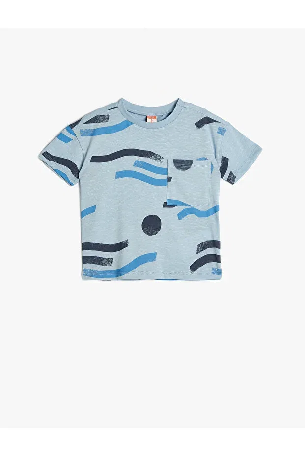 Детская футболка с принтом Koton, Blue Patterned