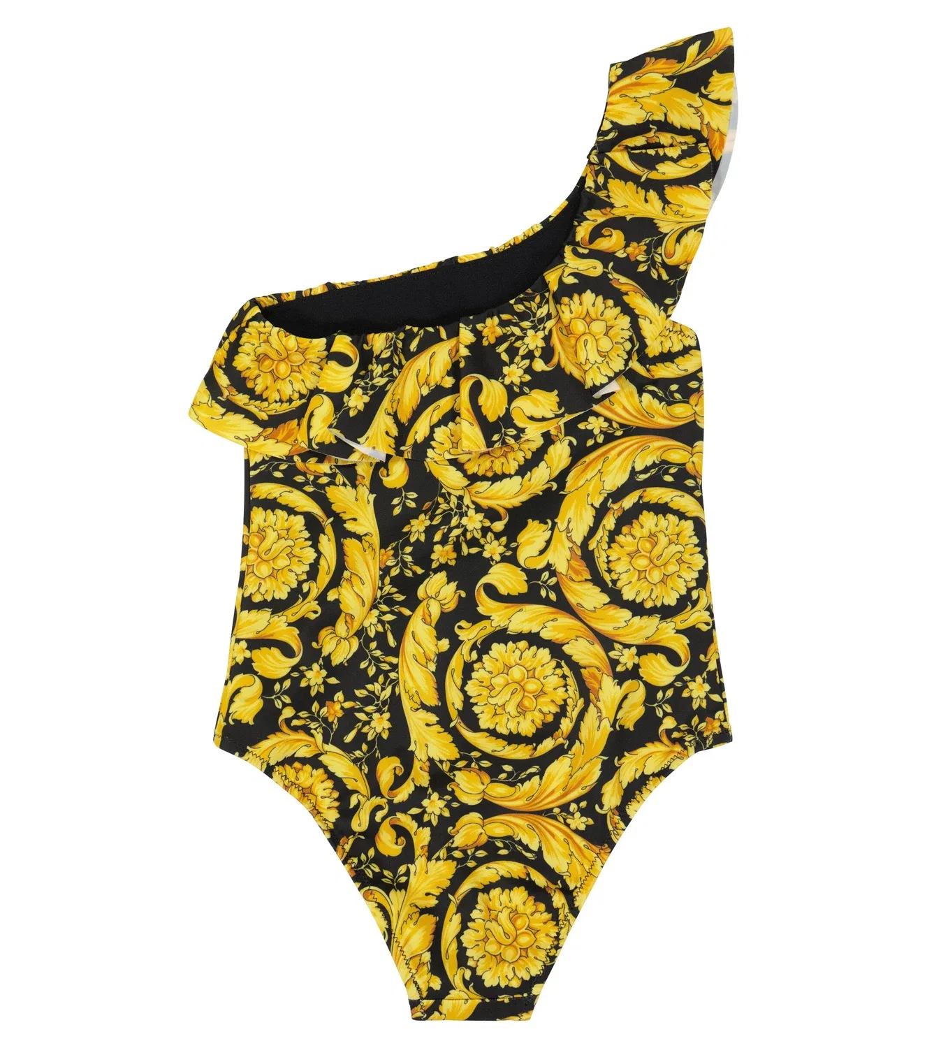 Купальник с одним плечом и оборками Versace Kids, желтый — фото 4