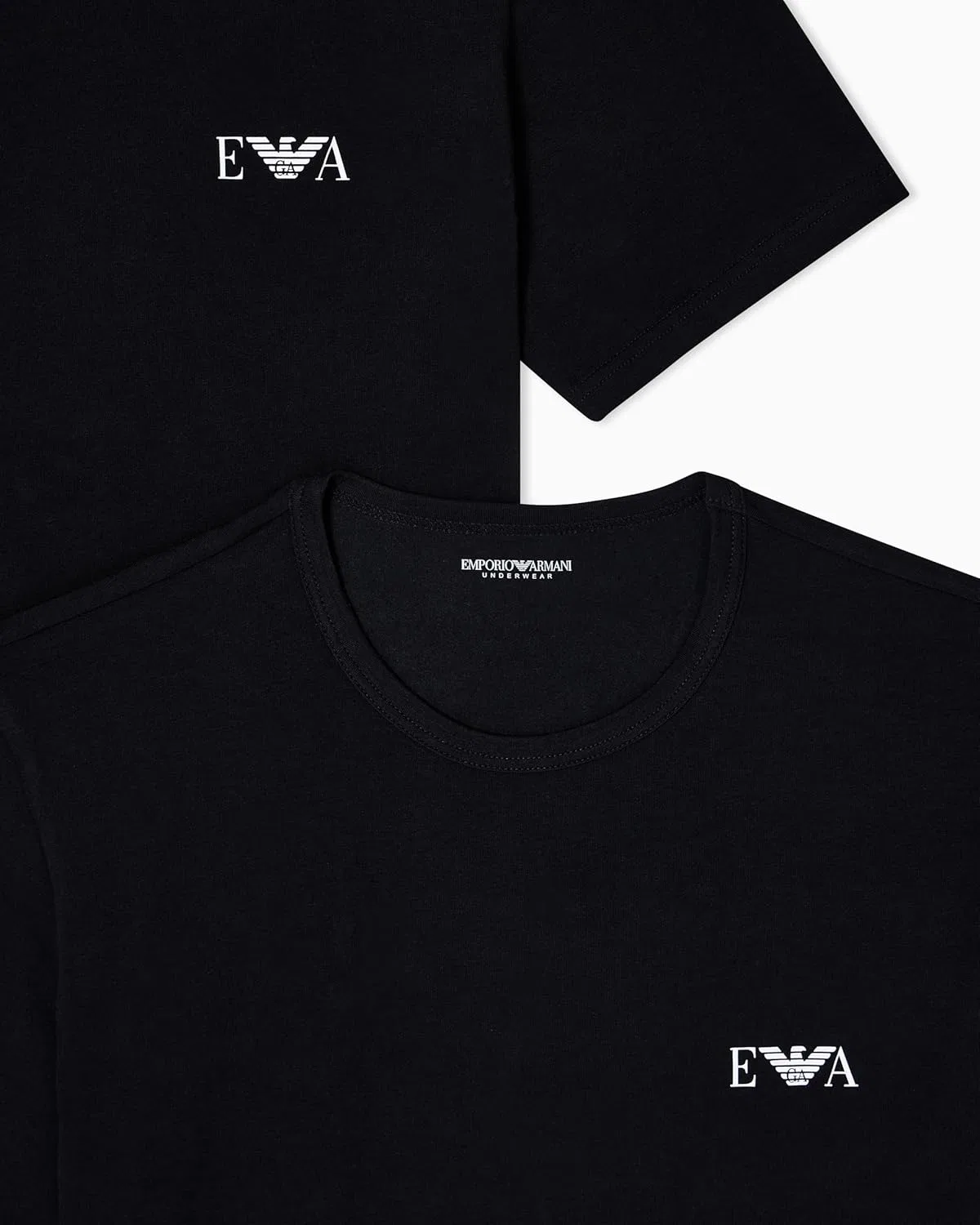 Мужская футболка с логотипом EA Emporio Armani, Black/Black (2 шт.) — фото 4