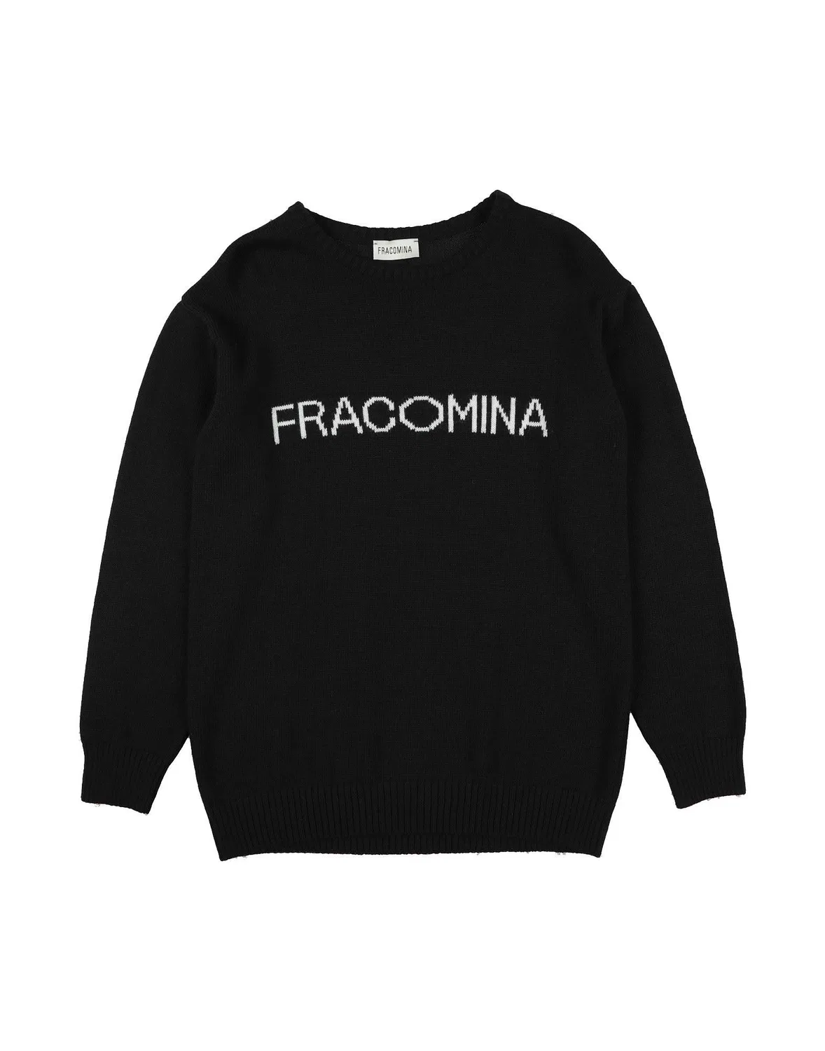 Детский джемпер с блестящей нитью Fracomina Mini, черный