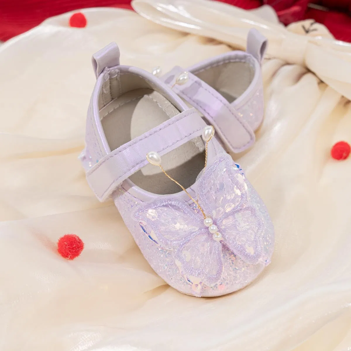 Детские туфли Мэри Джейн для девочек с бантом HsdsBebe, Purple — фото 4