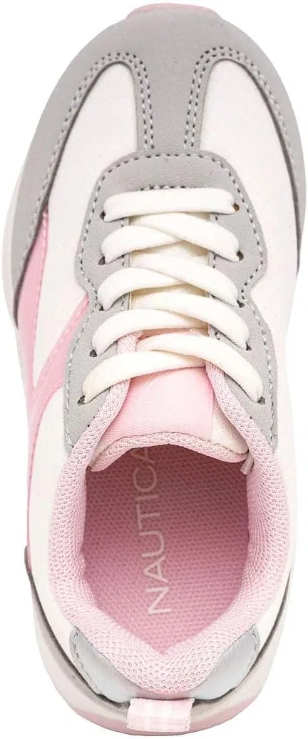 Детские кроссовки для девочек с легкой подошвой Jansi Nautica, Grey White Pink — фото 4