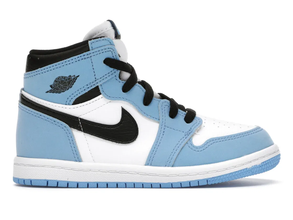 Детские кроссовки высокие с перфорацией Jordan 1 Retro High OG Jordan, University Blue/White-Black-University Blue