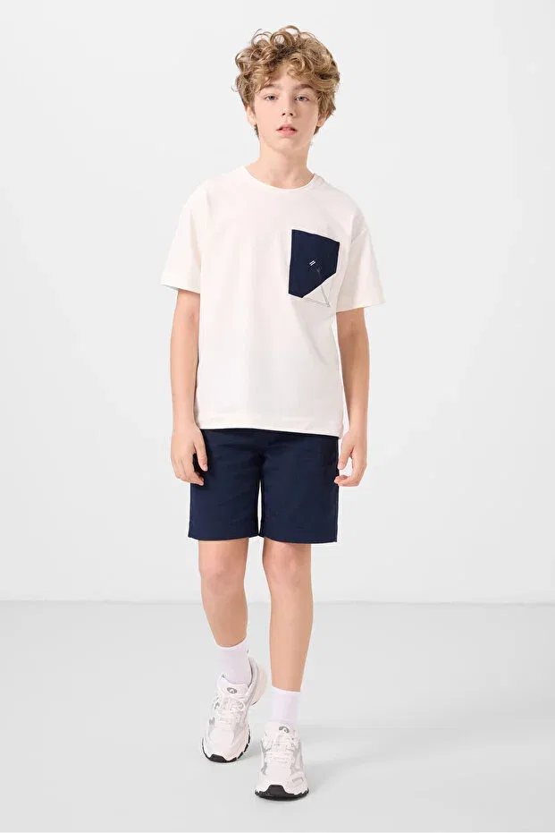 Детский костюм для мальчиков хлопковый Tommy Life, Ecru/Navy Blue