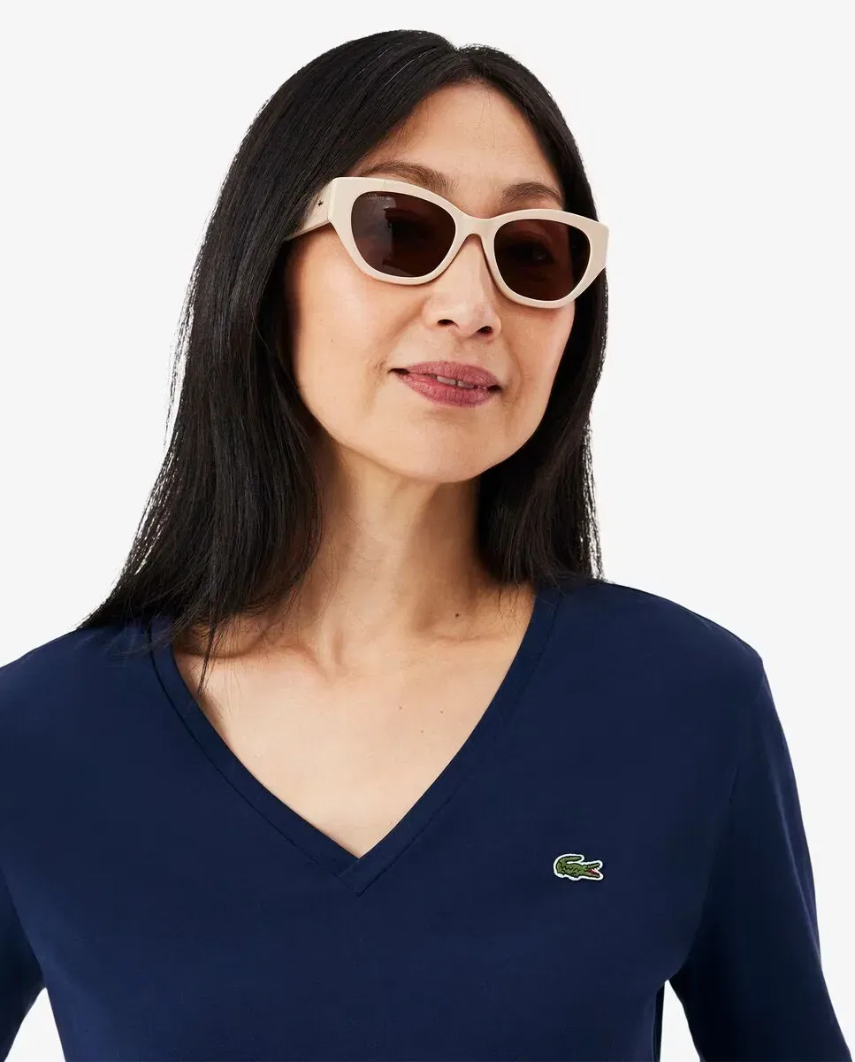 Футболка Lacoste Azul Marino свободного кроя — фото 3