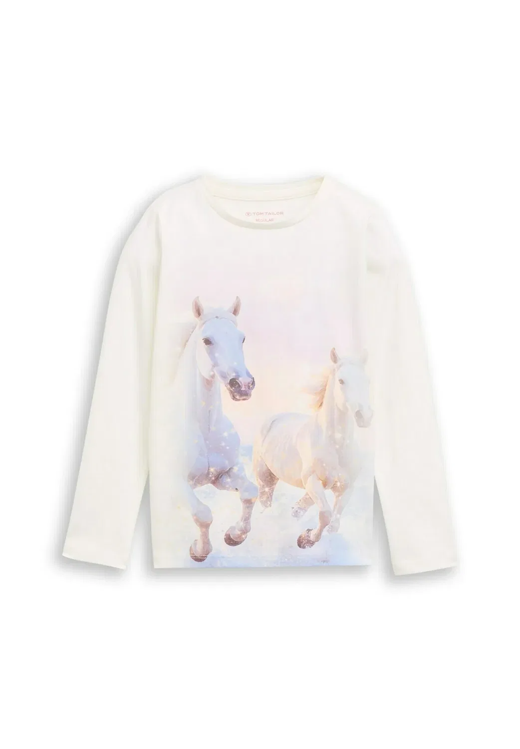 Футболка с длинными рукавами (T-shirt langarmshirt mit foto-print - long sleeved top) Tom Tailor, Whisper White