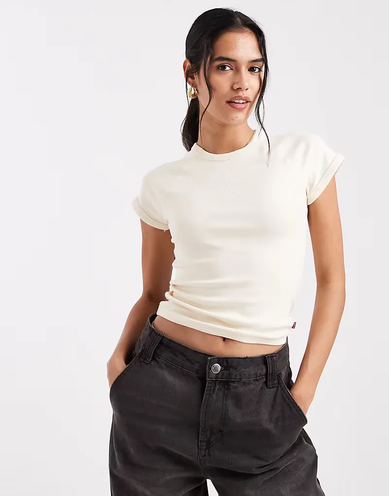 Футболка Levi's Riley с графическим принтом в стиле реглан, белая
