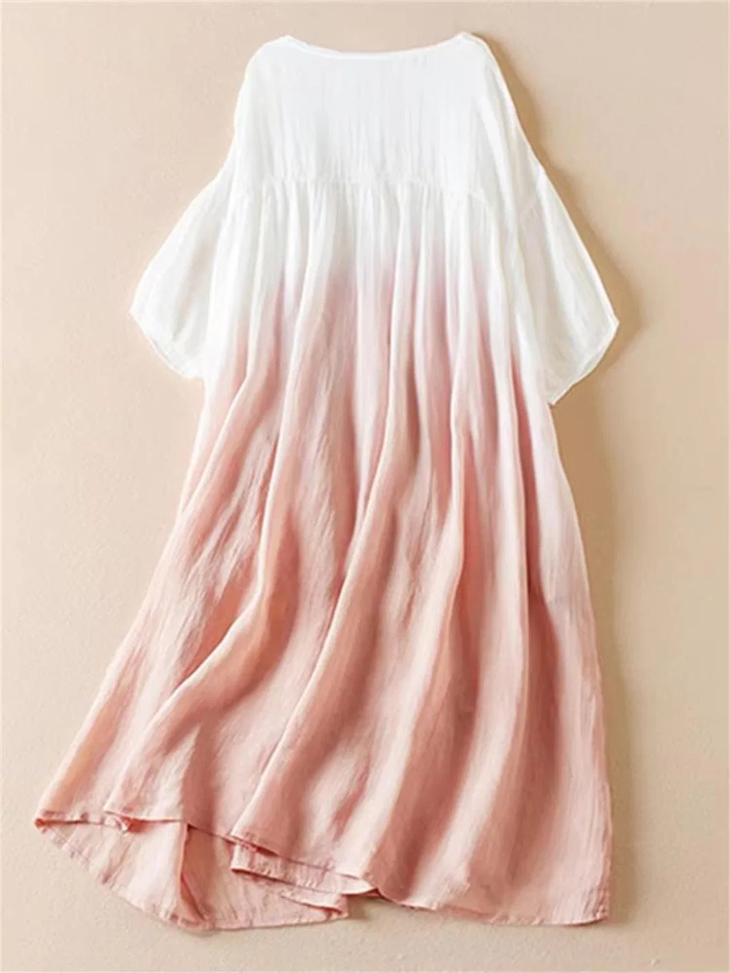 Женское свободное платье миди A-силуэта, Lightpink — фото 2