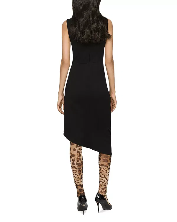 Женское платье миди из ребристого джерси Dolce & Gabbana, N0000 — фото 4