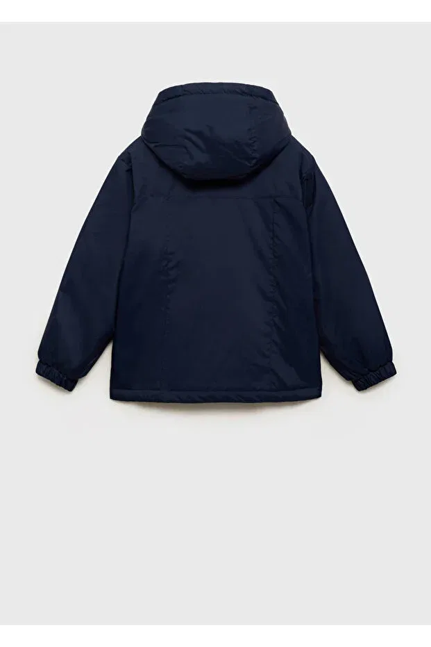 Детское пальто для девочек стеганое Mango Kids, Navy Blue — фото 2
