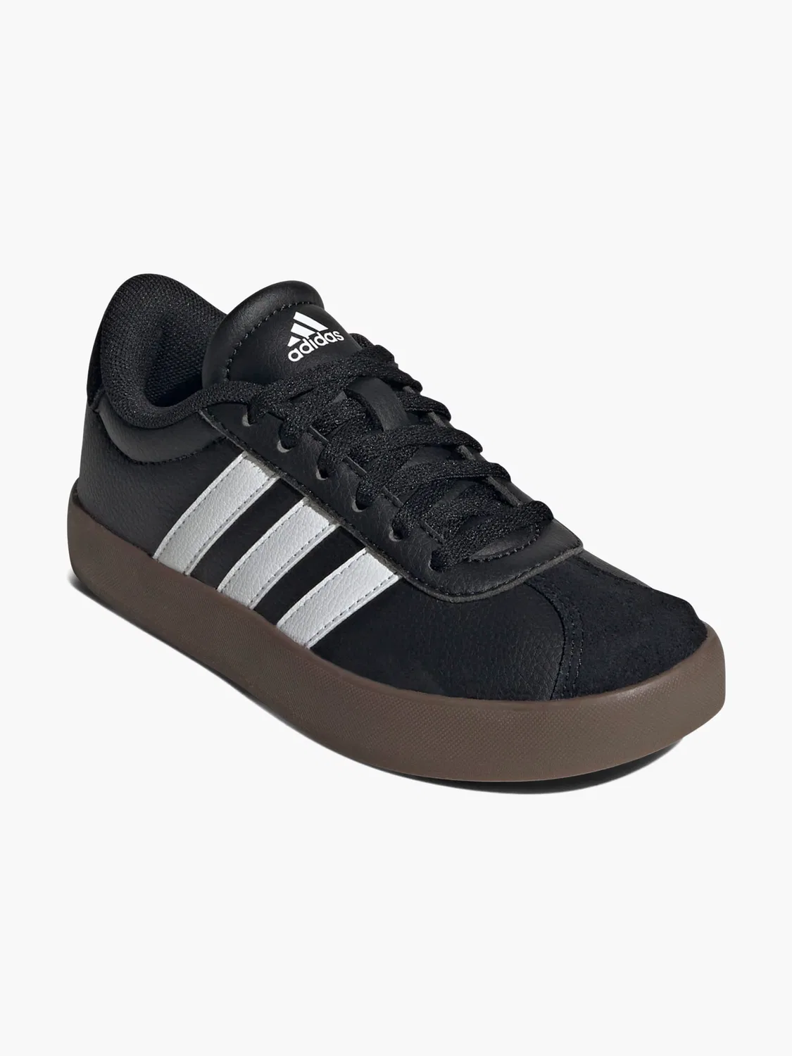 Детские кроссовки на шнуровке VL Court 3.0 Adidas, черный — фото 3