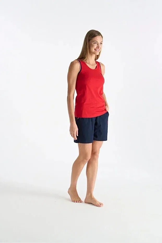 Женский комплект шорт на бретелях с карманами U.S. Polo Assn., Red