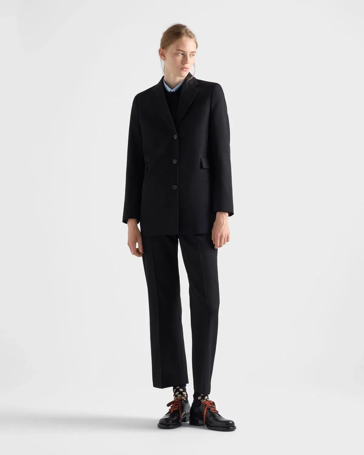 Приталенная куртка из шерсти Prada, черный — фото 2