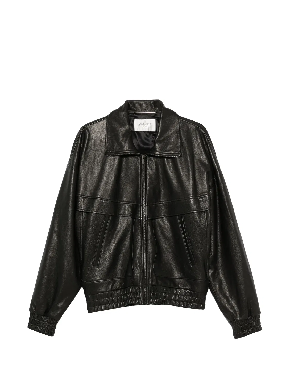 Кожаная куртка на молнии Saint Laurent, черный