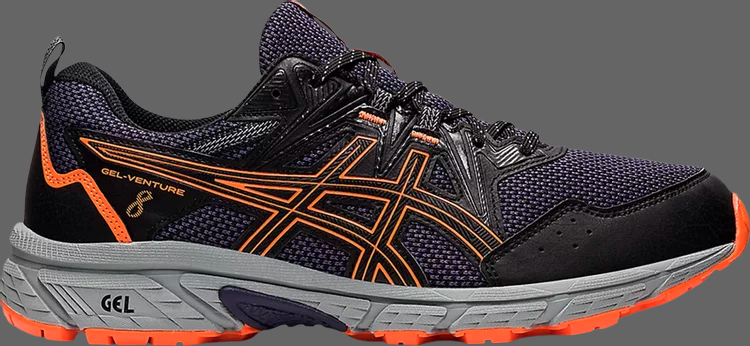 Кроссовки gel venture 8 'black shocking orange' Asics, черный - фото