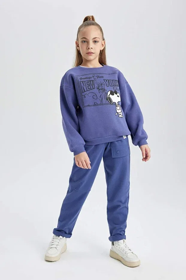 Детские спортивные штаны для девочек с прямым кроем Defacto, Purple-Pr160