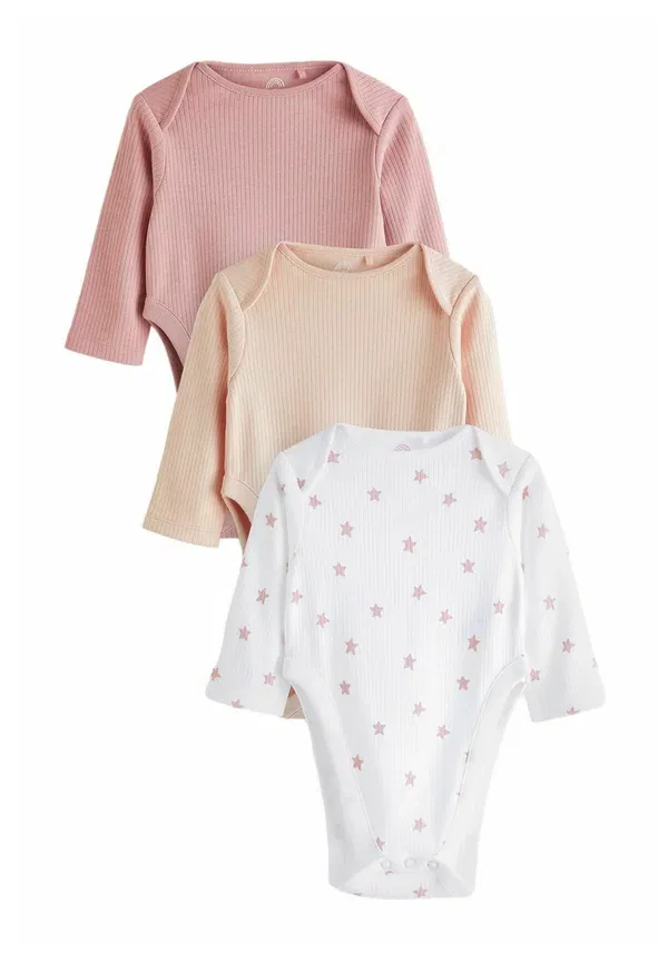 Боди с длинным рукавом, комплект из 3 штук, Hip dysplasia long sleeve 3 pack, Next, pink, розовый
