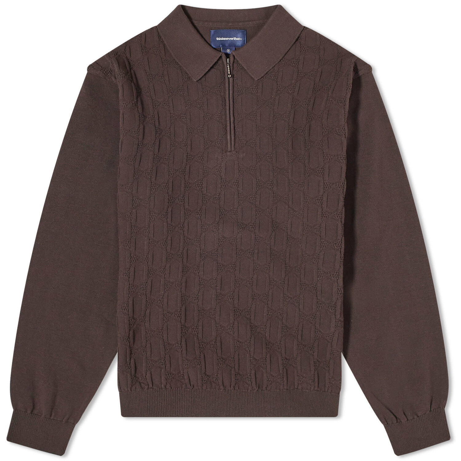 

Свитер Thisisneverthat Cable Knit Zip, коричневый