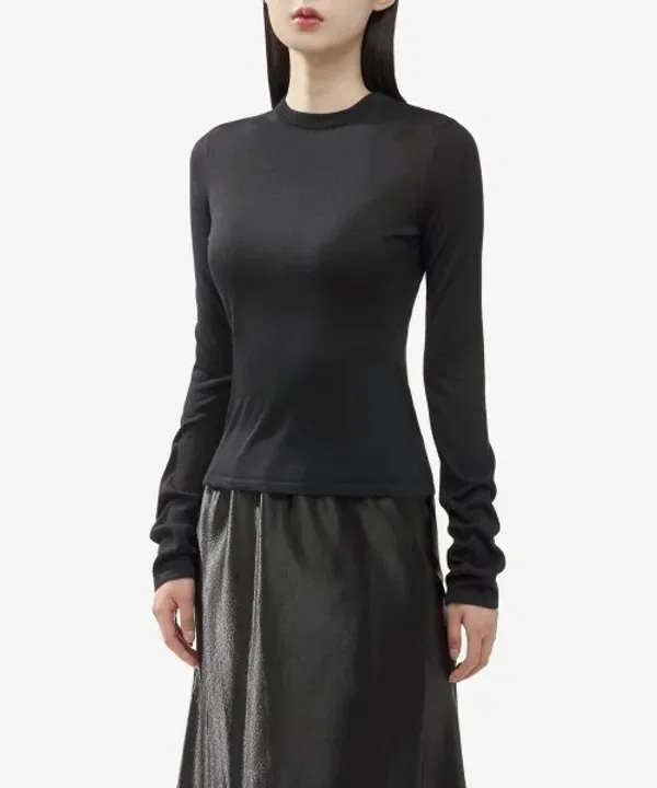 Свитер из кашемира, шерсти и шелка, 766929 Saint Laurent, черный — фото 2