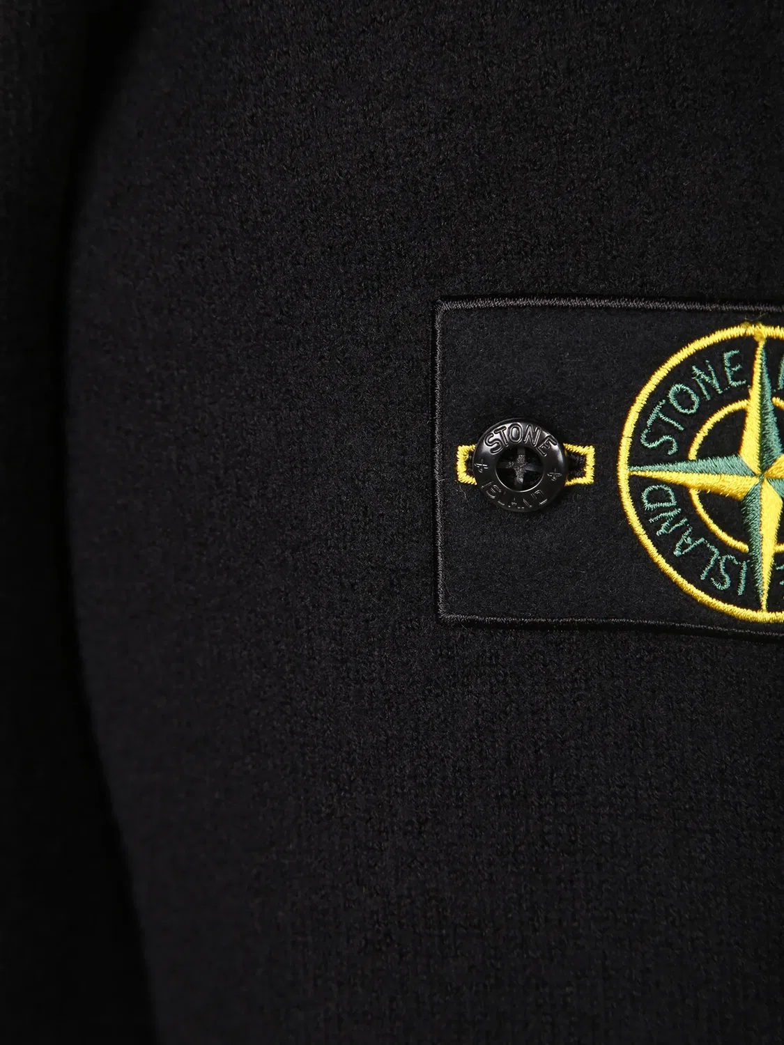 Шерстяной джемпер с высоким воротником Stone Island, черный — фото 2