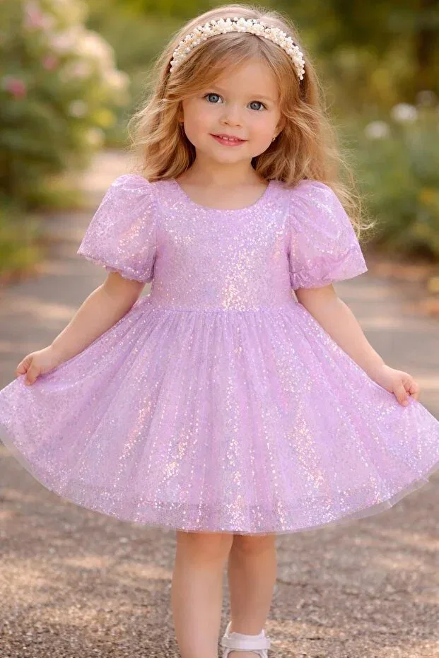 Детское платье для девочек с вышивкой Gül Baby, Purple