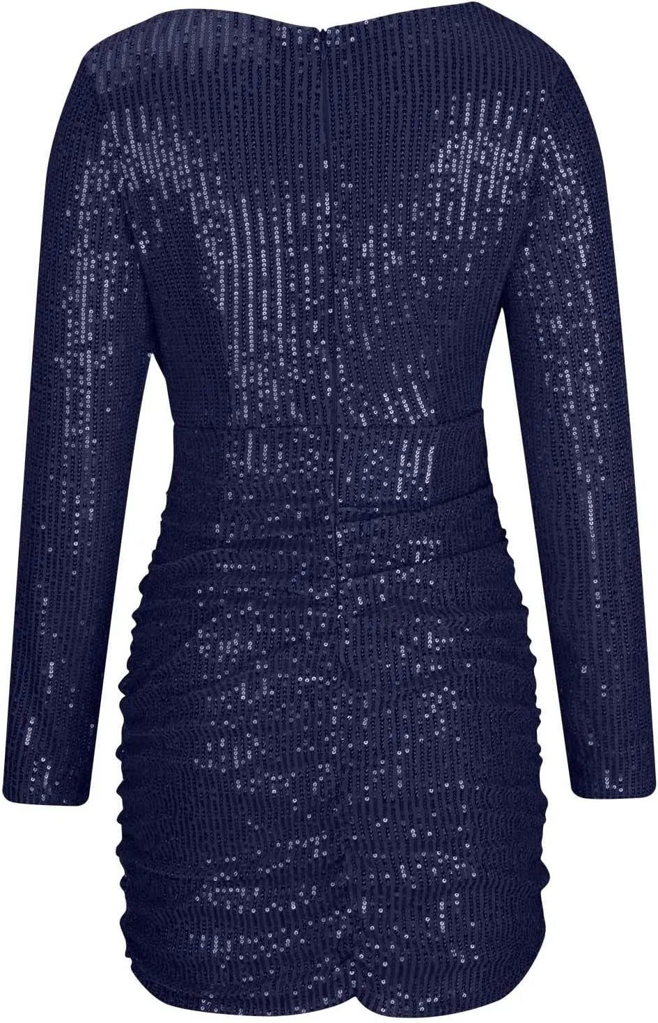 Женское платье с V-образным вырезом, с длинным рукавом, Sequin Dresses, синий — фото 4
