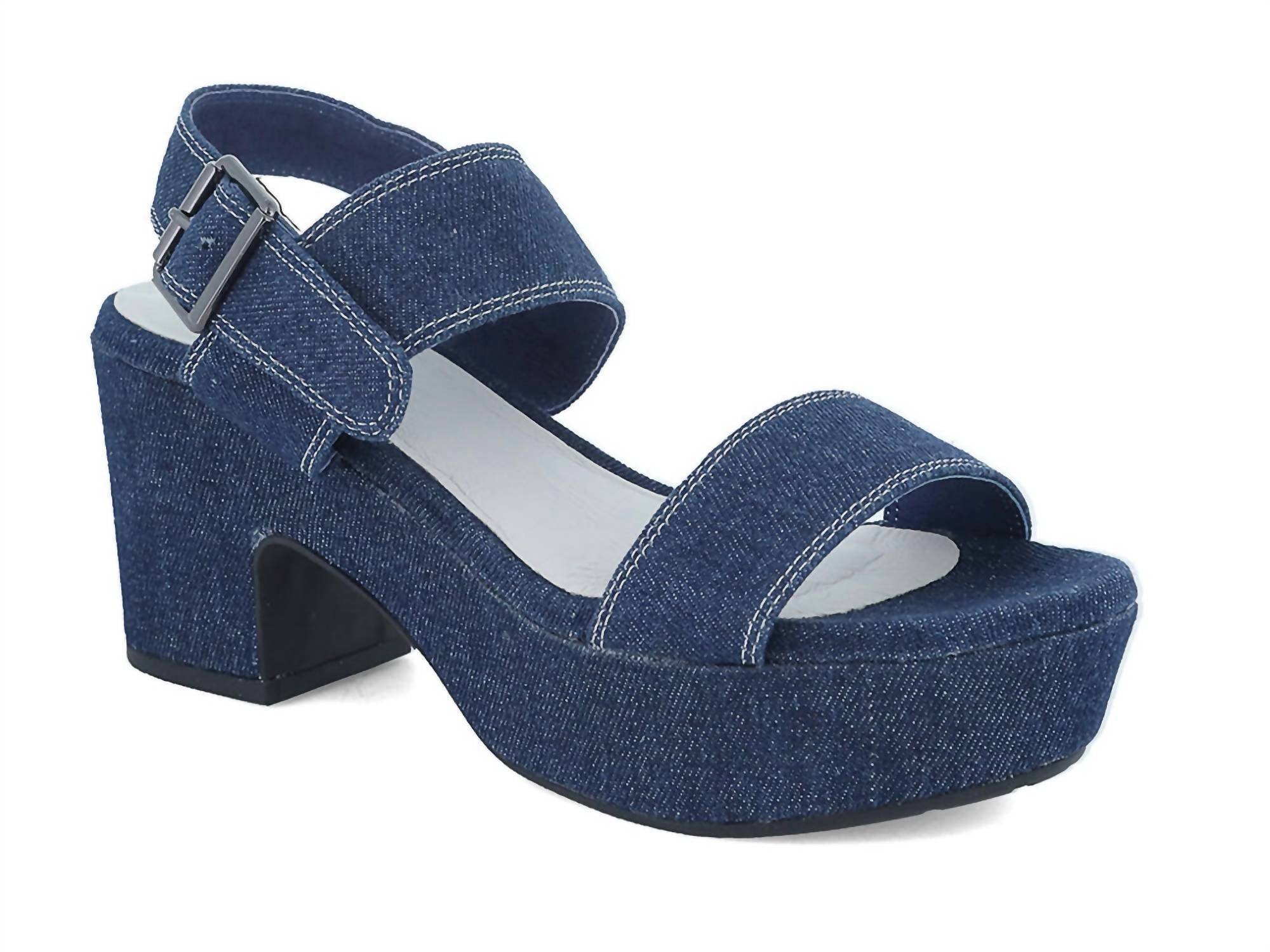 Женские платформенные сандалии Grettel из денима и льна CHOCOLAT BLU, Denim Linen