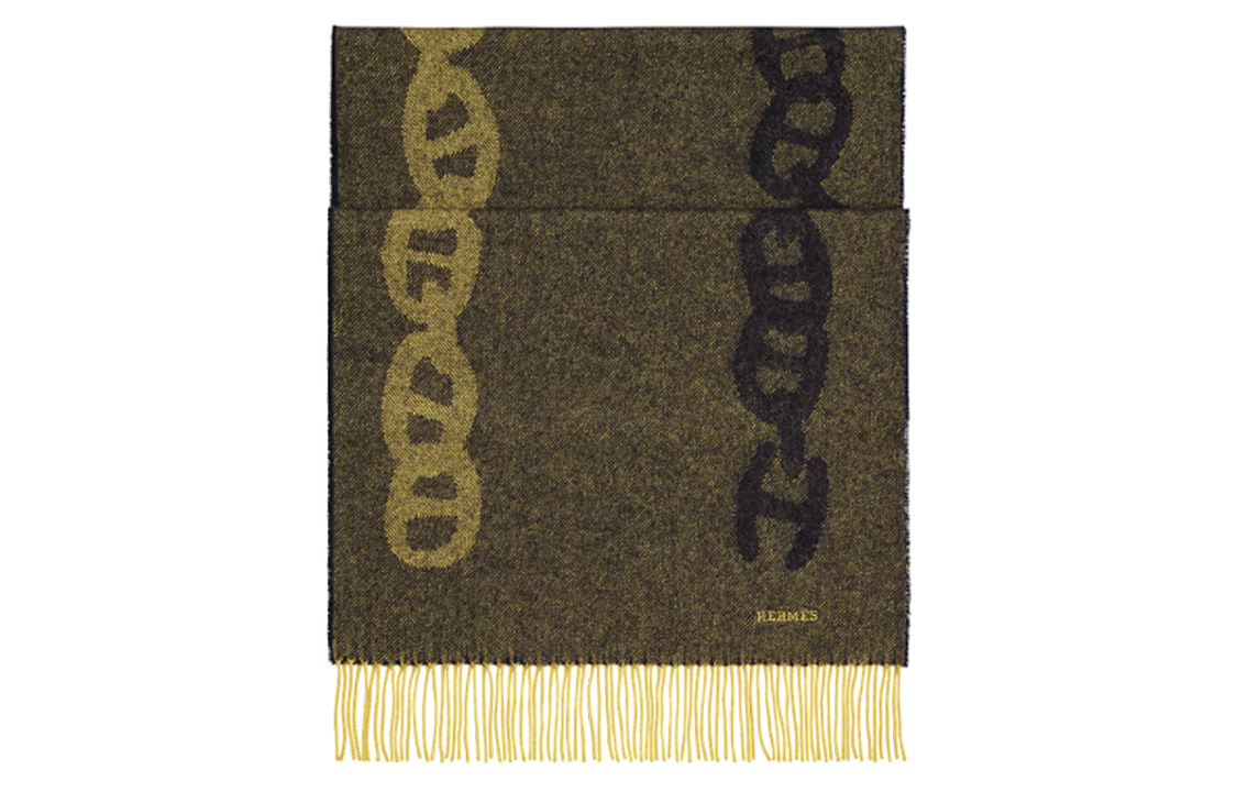 

HERMES Вязаный шарф унисекс желтый, Yellow