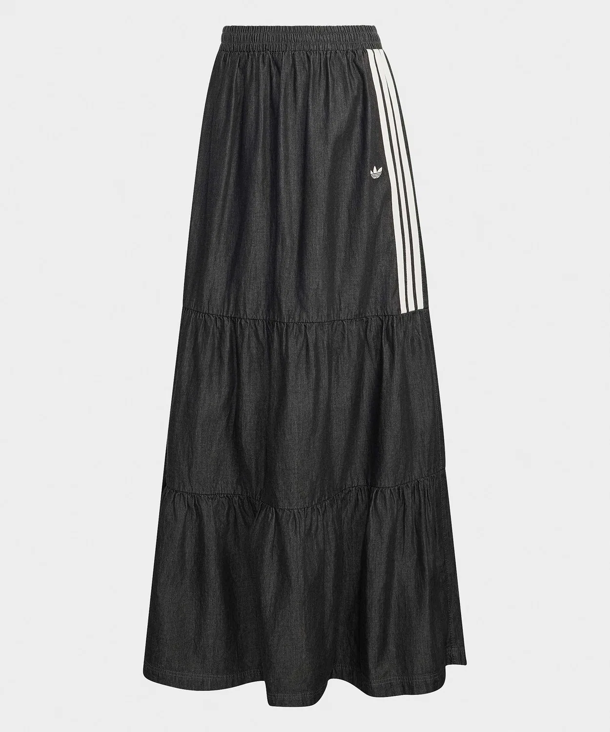 Женская джинсовая юбка-трапеция с принтом Three Stripes Adidas, Blue — фото 2