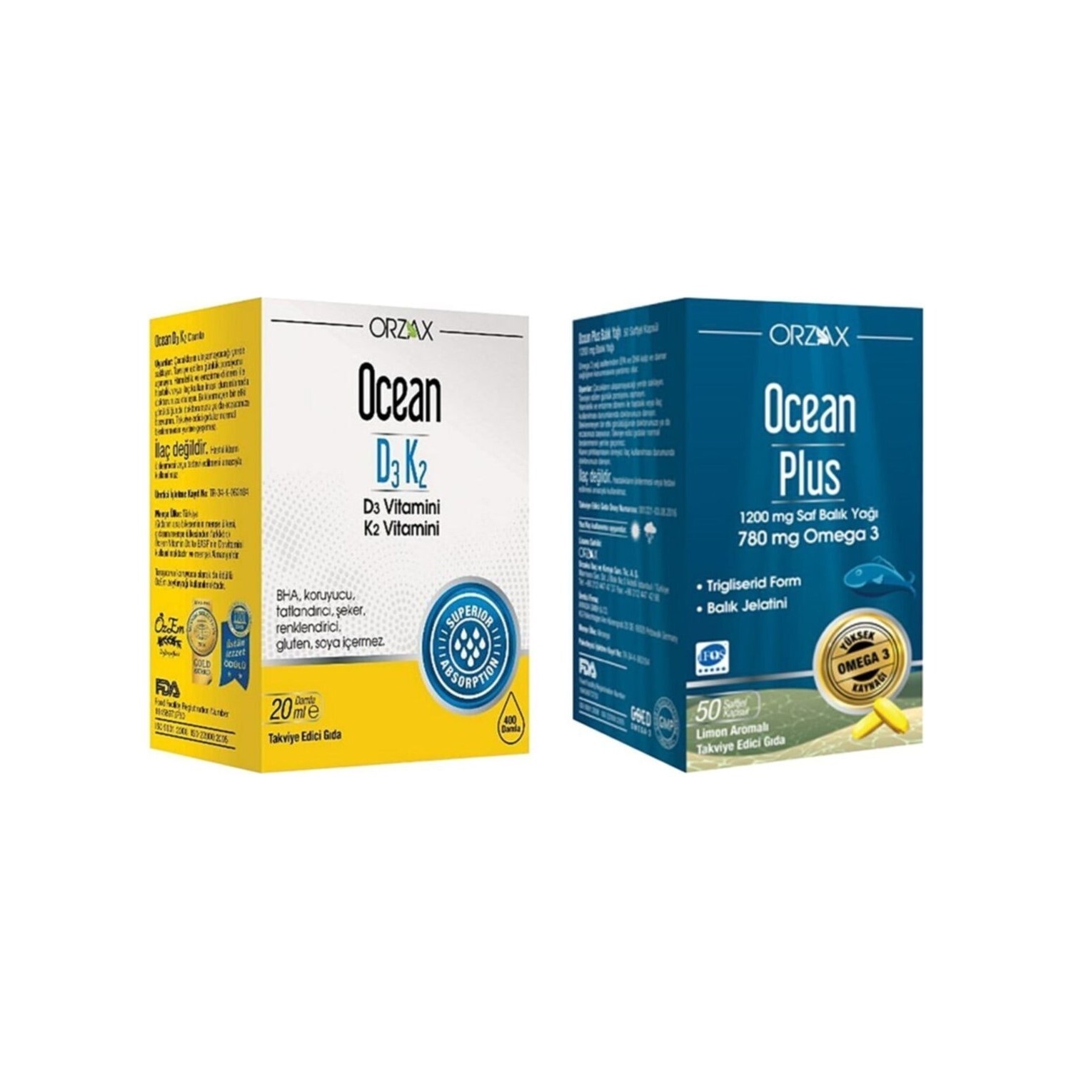 

Добавка Ocean D3 / K2, 20 мл +Добавка Ocean Plus, 50 капсул
