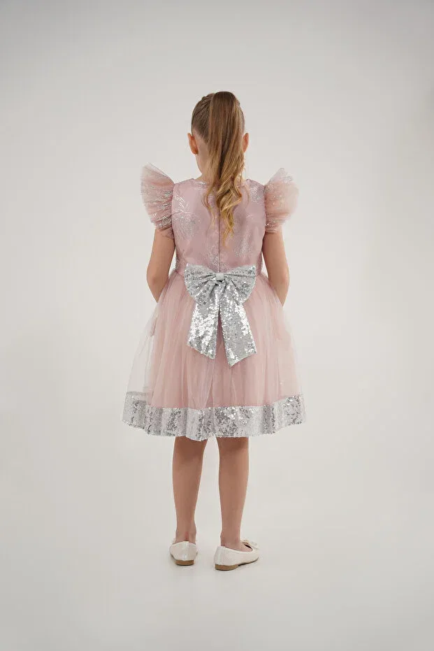 Детское платье для девочек с коротким рукавом Eray Kids, Powder — фото 3